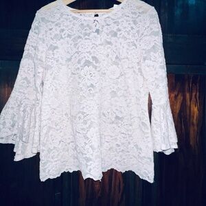 ADiva Elegant  Lace‎ Bell Sleeve Top medium